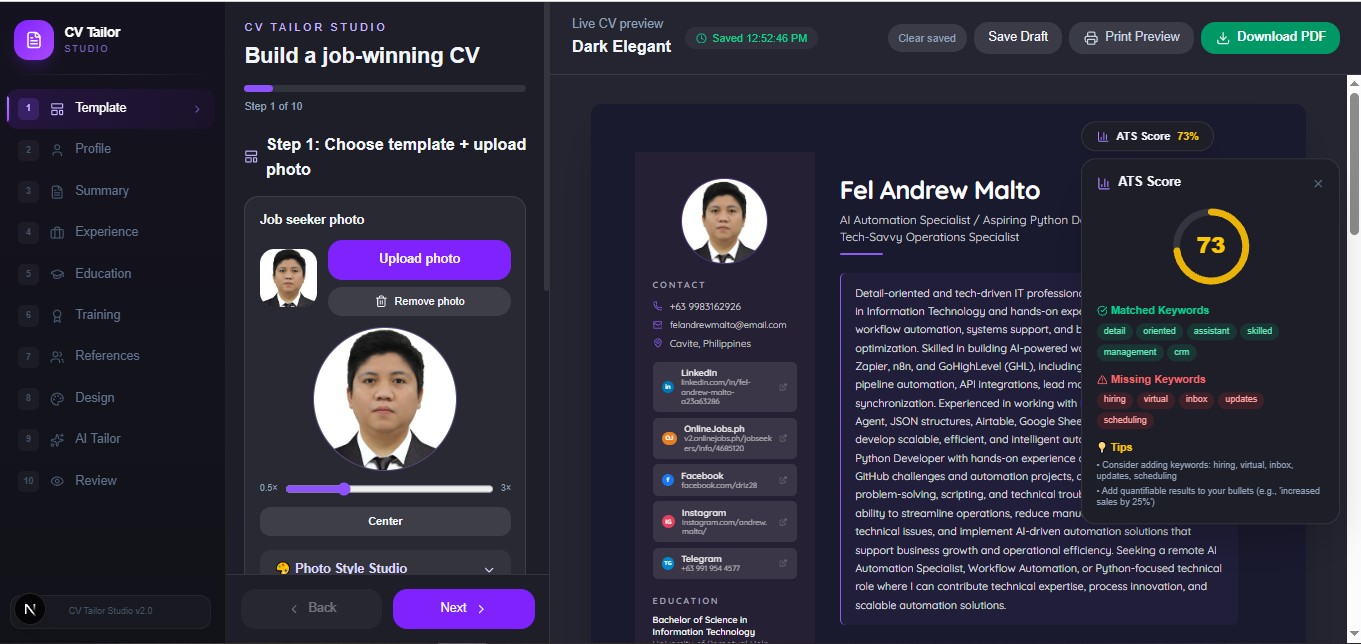 CV Tailor Studio